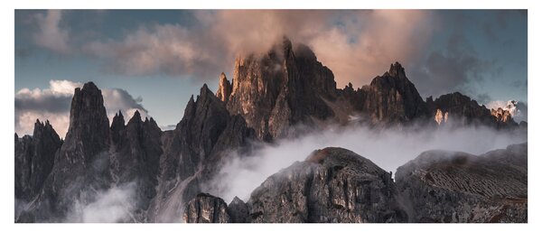 Slika - Talijanski Dolomiti skriveni u magli (120x50 cm)