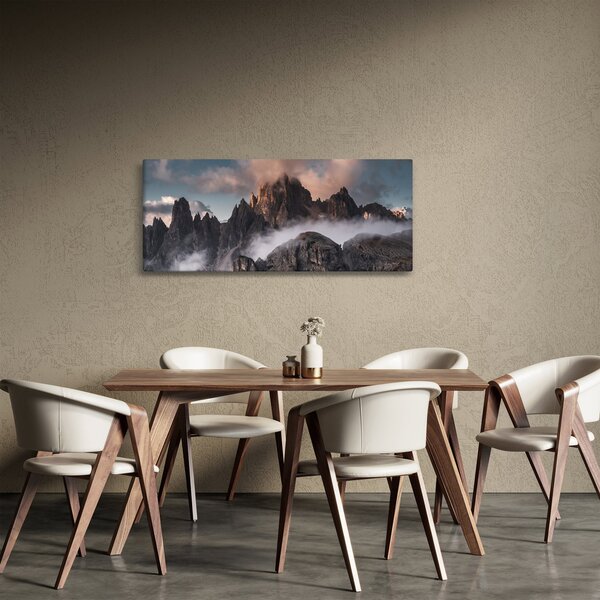 Slika - Talijanski Dolomiti skriveni u magli (120x50 cm)