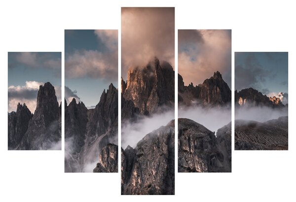 Slika - Talijanski Dolomiti skriveni u magli (150x105 cm)