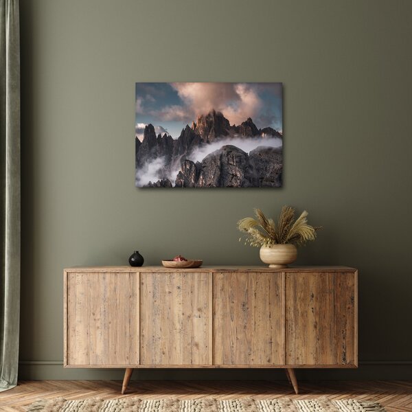Slika - Talijanski Dolomiti skriveni u magli (70x50 cm)