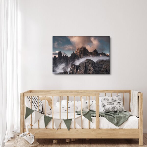 Slika - Talijanski Dolomiti skriveni u magli (90x60 cm)