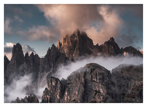 Slika - Talijanski Dolomiti skriveni u magli (70x50 cm)