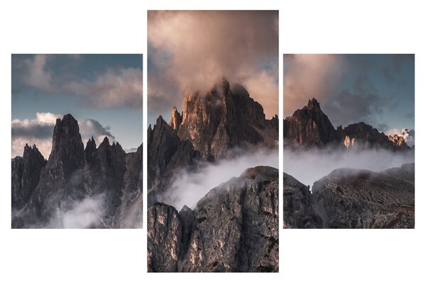Slika - Talijanski Dolomiti skriveni u magli (90x60 cm)