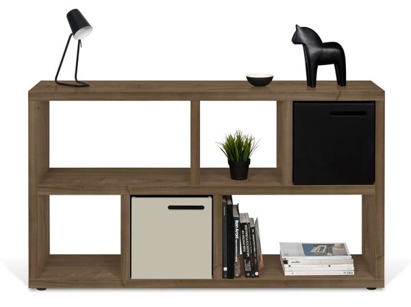 Smeđa biblioteka u dekoru oraha 150x83 cm Berlin – TemaHome