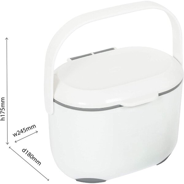 Bijelo-siva kanta za kompostabilni otpad Addis Caddy, 2,5 l