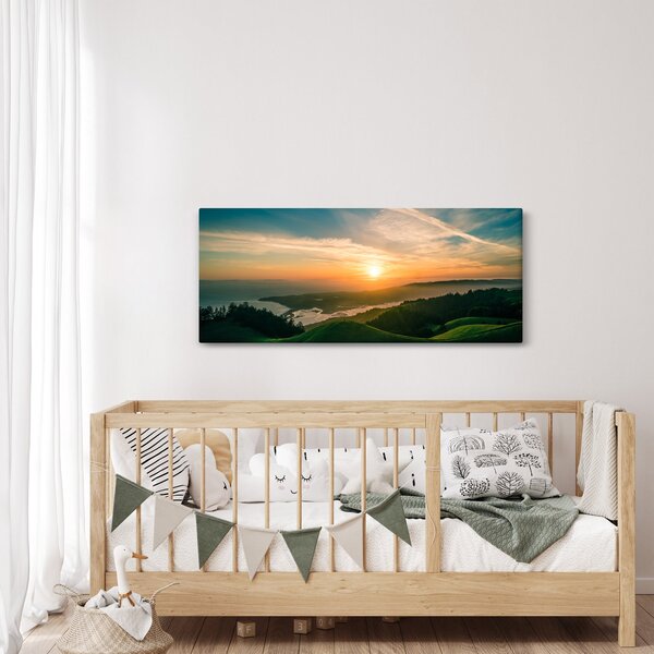 Slika izlaska sunca nad morem (120x50 cm)