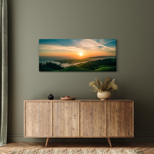 Slika izlaska sunca nad morem (120x50 cm)