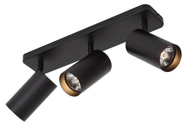 Moderna stropna svjetiljka crna 3-svjetla GU10 70mm - Jeana Luxe