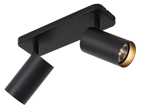 Moderna stropna svjetiljka crna 2-svjetla GU10 70mm - Jeana Luxe
