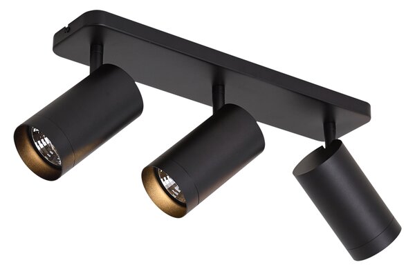 Moderna stropna svjetiljka crna 3-svjetla GU10 70mm - Jeana Luxe
