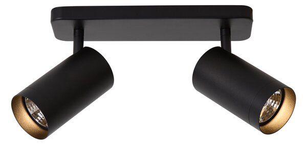 Moderna stropna svjetiljka crna 2-svjetla GU10 70mm - Jeana Luxe
