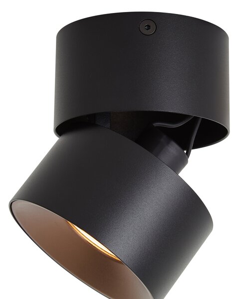Moderan nadgradni reflektor crni GU10 50 mm podesiv - Echo