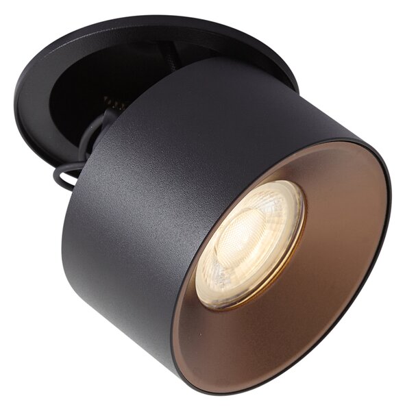 Moderni ugradbeni reflektor crni GU10 50mm - Echo