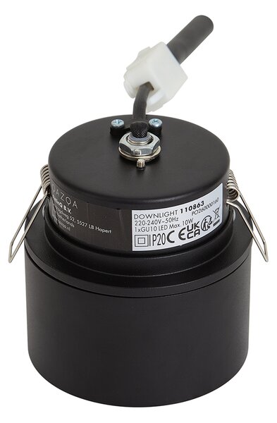 Moderni ugradbeni reflektor crni GU10 50mm - Echo