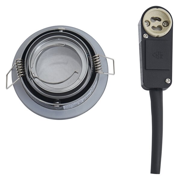 Set od 6 modernih ugradbenih reflektora boje metala podesivih IP44 - Chuck