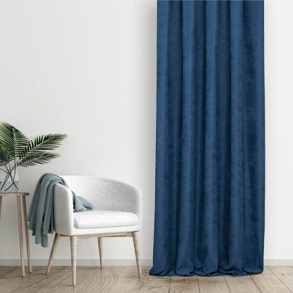 Zatamnjujuća dekor tkanina Dark Blue Glow plava vis. 3,00 m