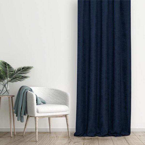 Zatamnjujuća dekor tkanina Navy Blue Glow plava vis. 3,00 m