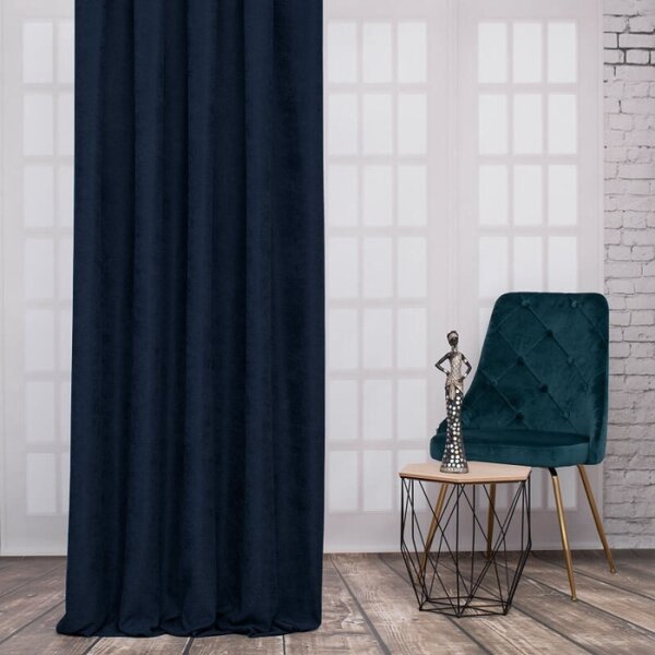 Zatamnjujuća dekor tkanina Navy Blue Glow plava vis. 3,00 m