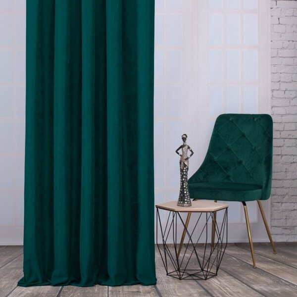 Zatamnjujuća dekor tkanina Emerald Glow zelena vis. 3,00 m
