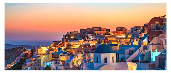 Slika - Santorini u sumrak (120x50 cm)