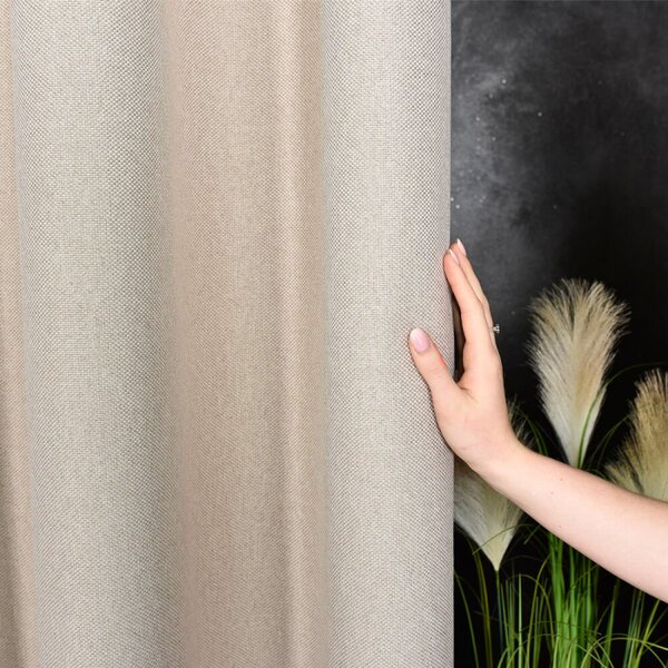 Blackout dekor tkanina Light Beige Canvas bež vis. 2,80 m