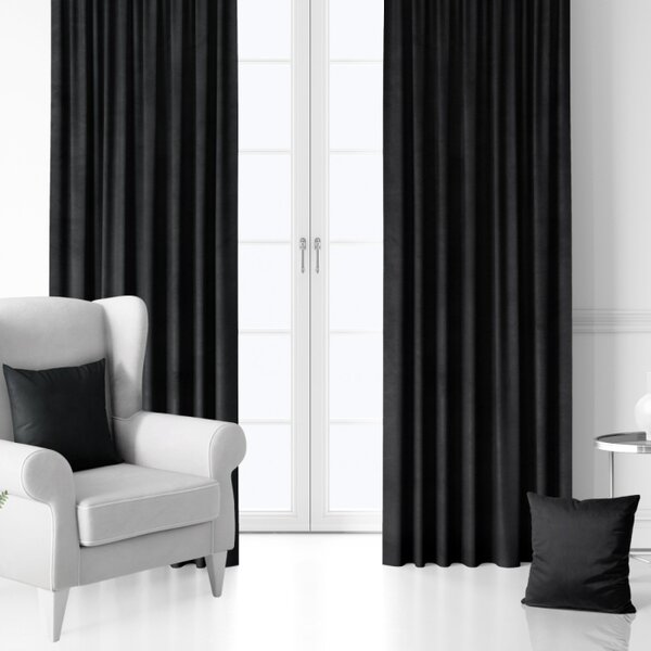 Blackout dekor tkanina Velvet Black crna vis. 2,80 m