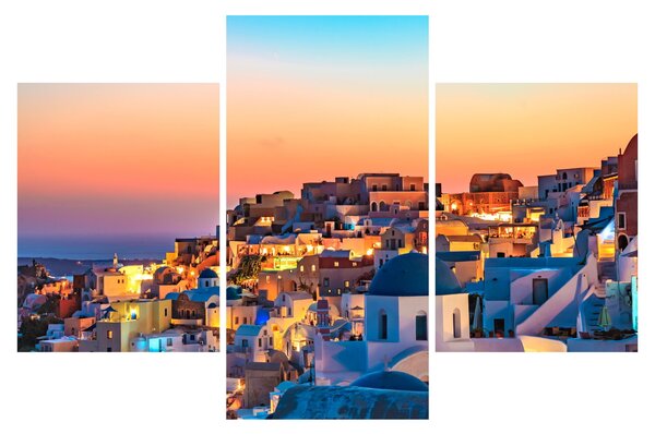 Slika - Santorini u sumrak (90x60 cm)