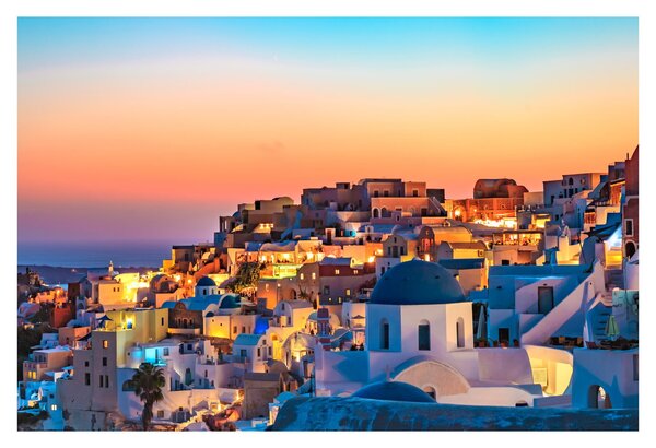 Slika - Santorini u sumrak (90x60 cm)
