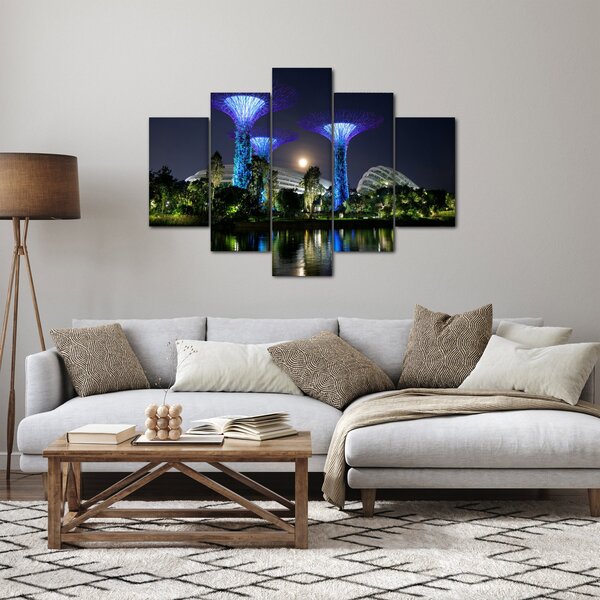Slika punog mjeseca u singapurskim vrtovima (150x105 cm)