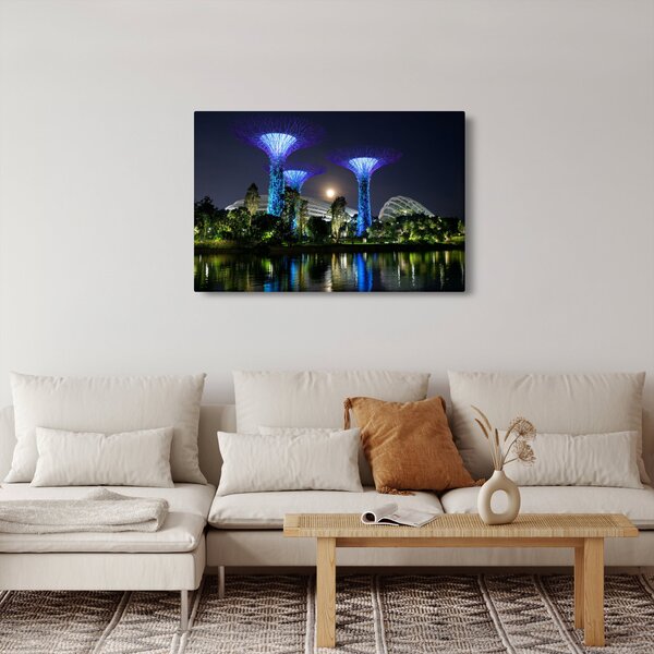 Slika punog mjeseca u singapurskim vrtovima (90x60 cm)