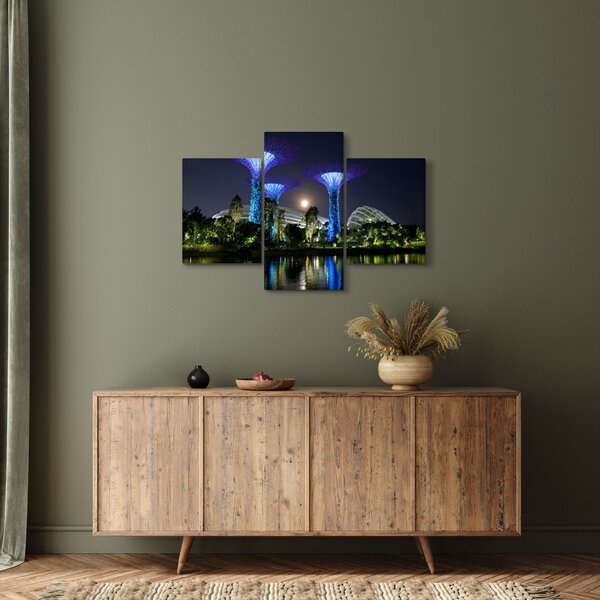 Slika punog mjeseca u singapurskim vrtovima (90x60 cm)