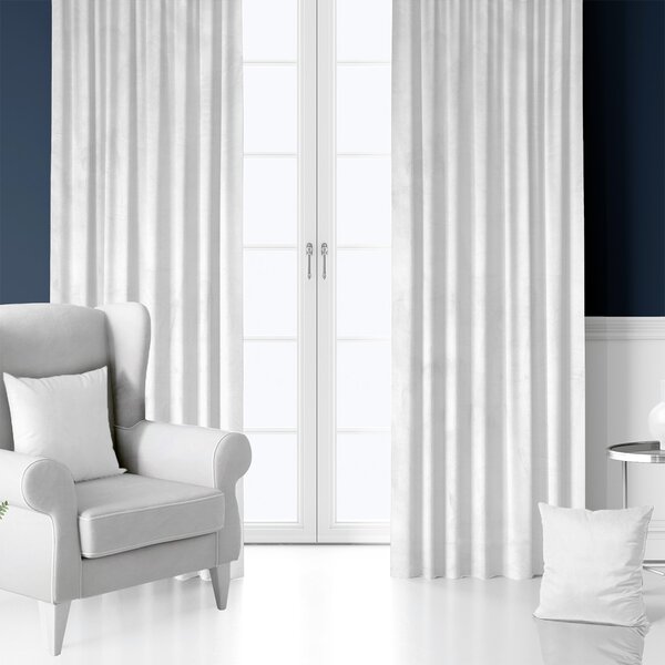 Blackout dekor tkanina Velvet White bijela vis. 2,80 m
