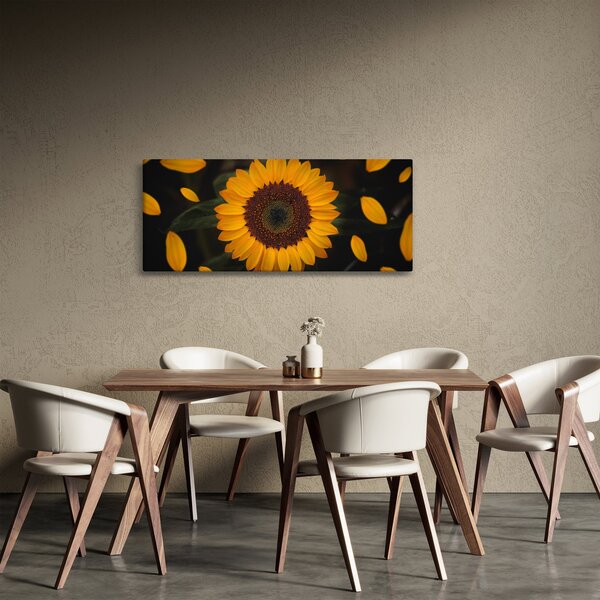 Slika - Suncokreti i latice cvijeta (120x50 cm)
