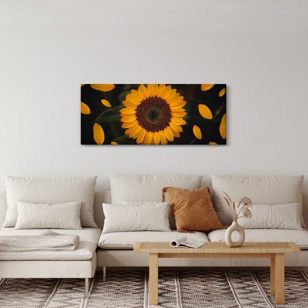Slika - Suncokreti i latice cvijeta (120x50 cm)