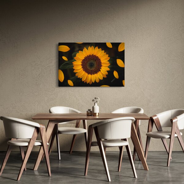 Slika - Suncokreti i latice cvijeta (90x60 cm)