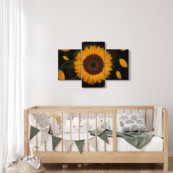 Slika - Suncokreti i latice cvijeta (90x60 cm)