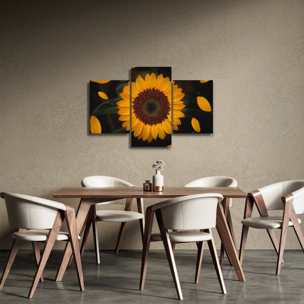 Slika - Suncokreti i latice cvijeta (90x60 cm)