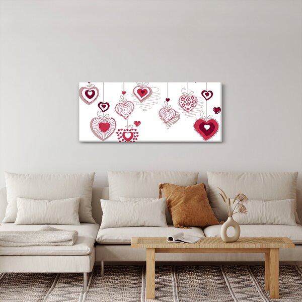 Slika naslikanih srca (120x50 cm)