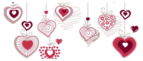 Slika naslikanih srca (120x50 cm)