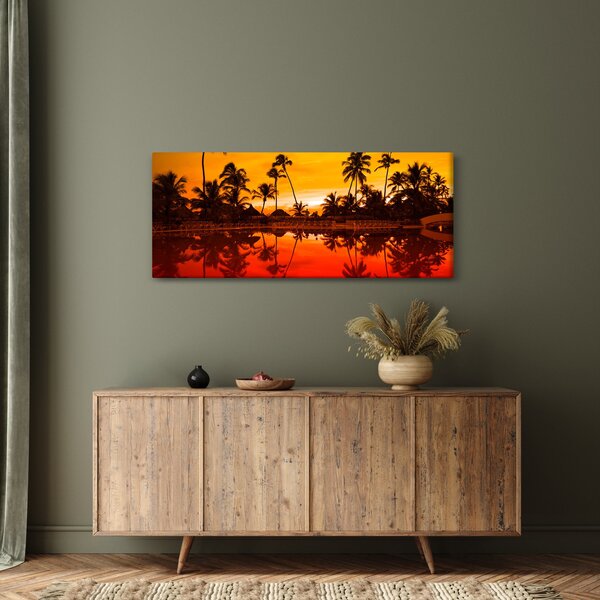 Slika - Zalazak sunca nad resortom (120x50 cm)