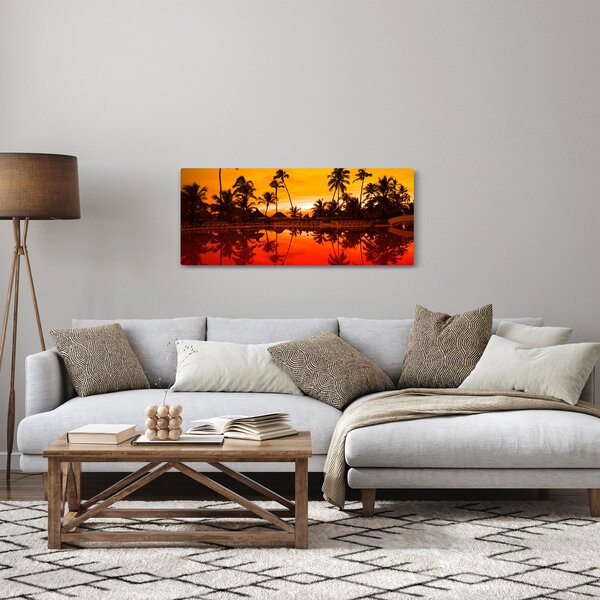 Slika - Zalazak sunca nad resortom (120x50 cm)