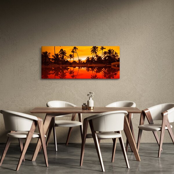 Slika - Zalazak sunca nad resortom (120x50 cm)