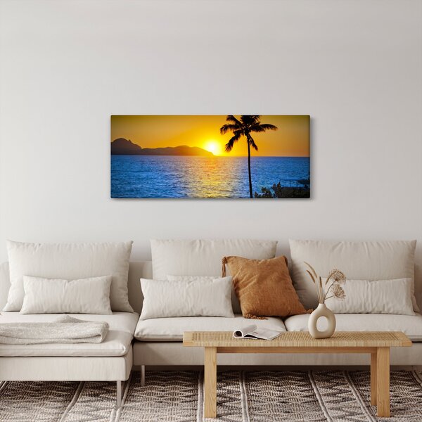 Slika - Zalazak sunca nad morem (120x50 cm)