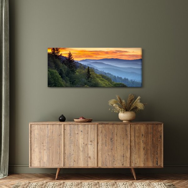 Slika - Crveni oblaci u planinama (120x50 cm)