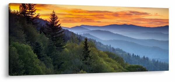 Slika - Crveni oblaci u planinama (120x50 cm)