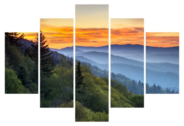 Slika - Crveni oblaci u planinama (150x105 cm)