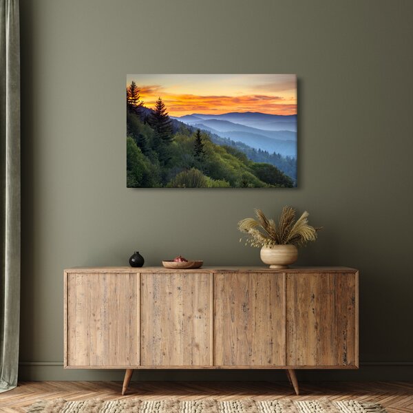 Slika - Crveni oblaci u planinama (90x60 cm)