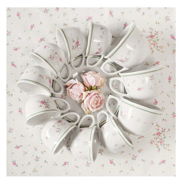 Set od 2 bijele porculanske šalice Brandani Nonna Rosa