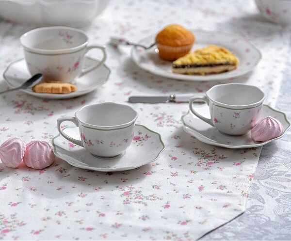 Set od 2 bijele porculanske šalice Brandani Nonna Rosa