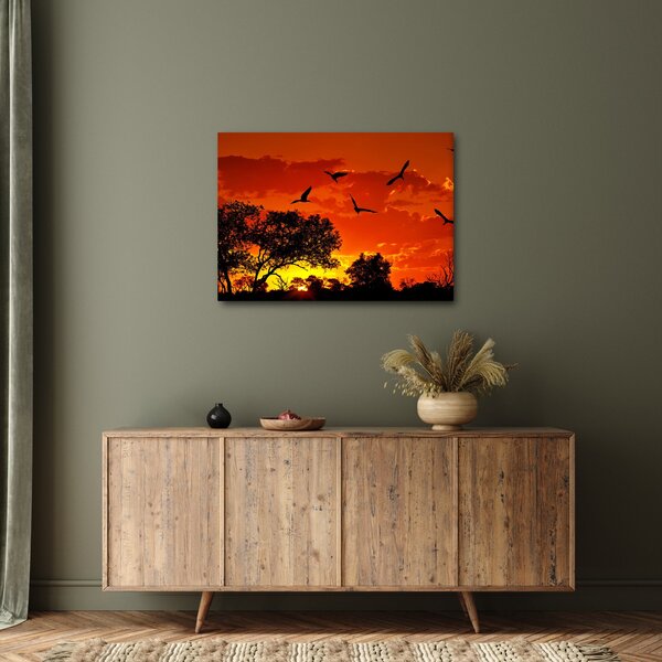 Slika ptica u zalasku sunca (70x50 cm)